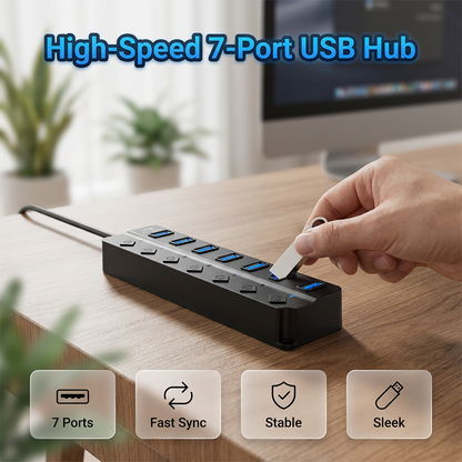 High-Speed USB 3.0 Data Hub Splitter