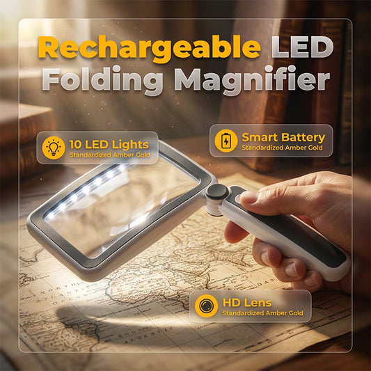 🔍 LED-Leselupe – 4-fache Vergrößerung, klappbar, für Menschen mit Sehbehinderung 👵✨