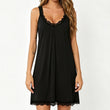 Dames Kanten V-Hals Nachthemd Losse Modal Slip Nachtkleding