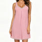 Dames Kanten V-Hals Nachthemd Losse Modal Slip Nachtkleding