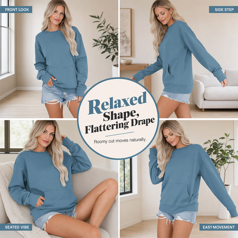 Casual oversized trui met ronde hals voor dames