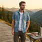 👕 Heren Casual Denim Kortmouw Overhemd | Zomerhit 2026 — Vintage Wash & Dubbele Borstzakken