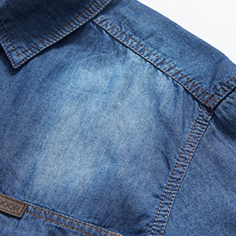 👕 Heren Casual Denim Kortmouw Overhemd | Zomerhit 2026 — Vintage Wash & Dubbele Borstzakken