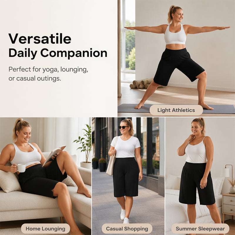 Dames Casual Wijde Pijp Kniehoogte Shorts