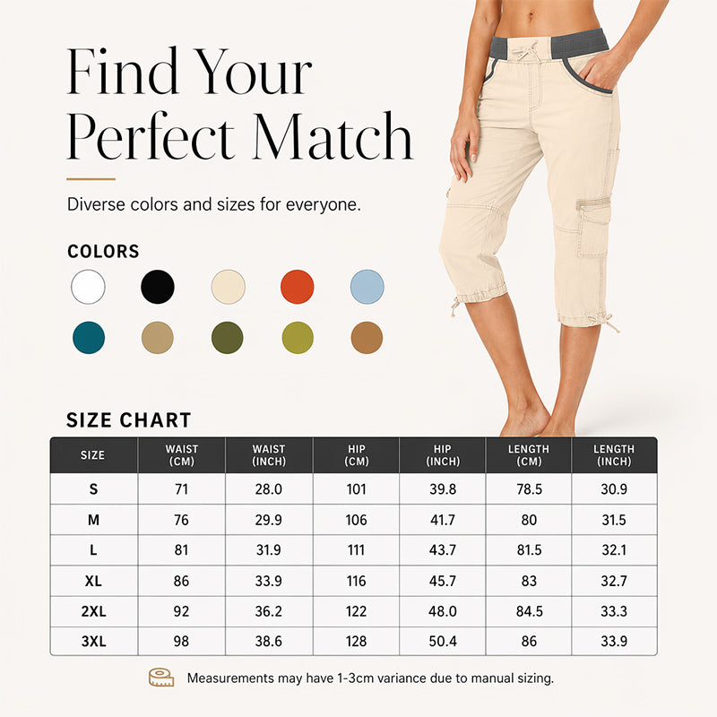 👖 Dames Cargo Capri Broek met Hoge Taille – Comfortabele Pasvorm, Praktische Zakken & Casual Stijl ✨