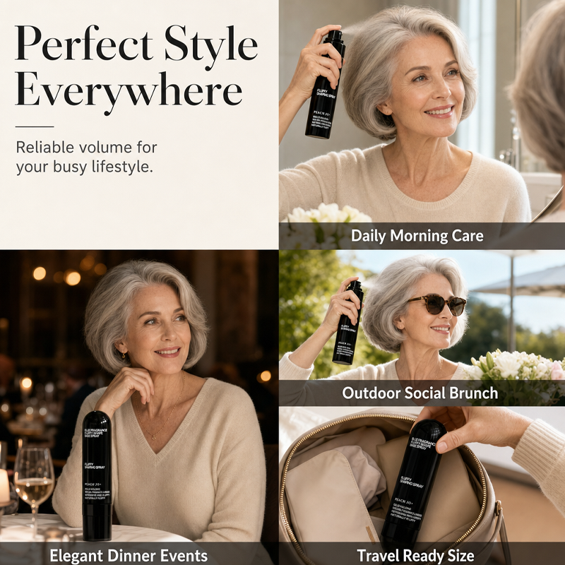 👩Volumegevende Stylingspray met Perzikgeur voor Luchtig Vol Haar, Langhoudend Haarspray