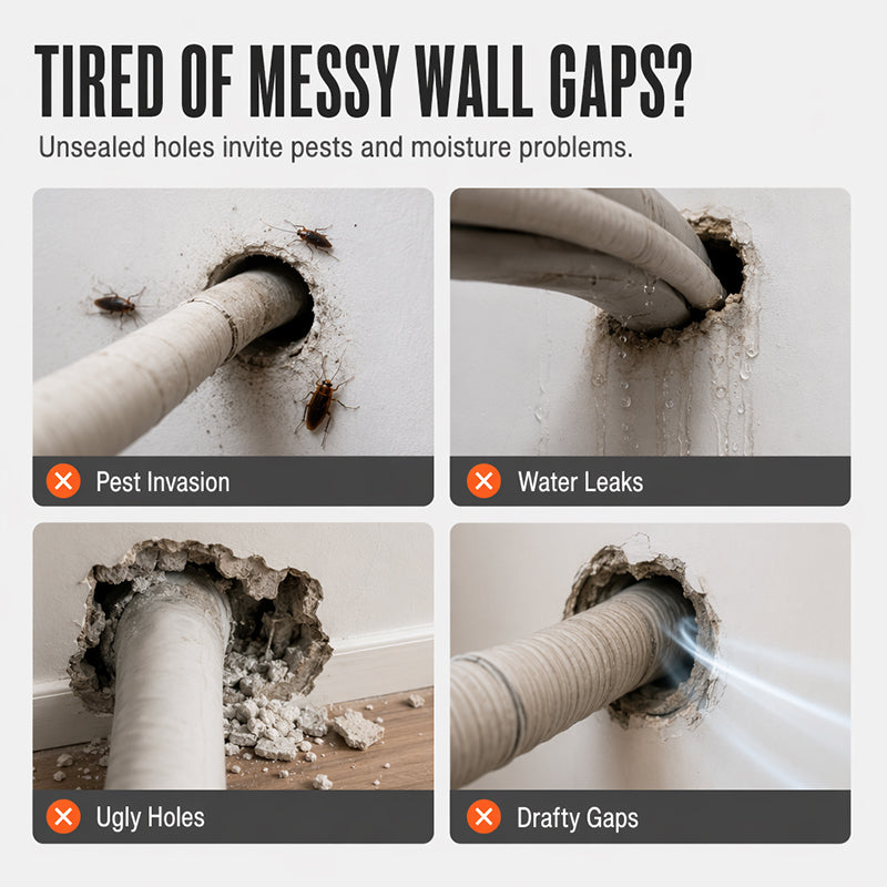 🔧 KOOP 2 KRIJG 1 GRATIS! 🏠🧱  Waterdichte afdichtingsklei voor gaten in de muur voor airconditioningleidingen