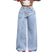 ⏳Tijdelijk Aanbod – Dames Asymmetrische Taille Wijde Pijp Jeans