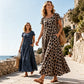 🐆 50% KORTING! 👗 Damesmaxi-jurk met luipaardprint en zakken, casual lange jurk met korte mouwen – Comfortabel