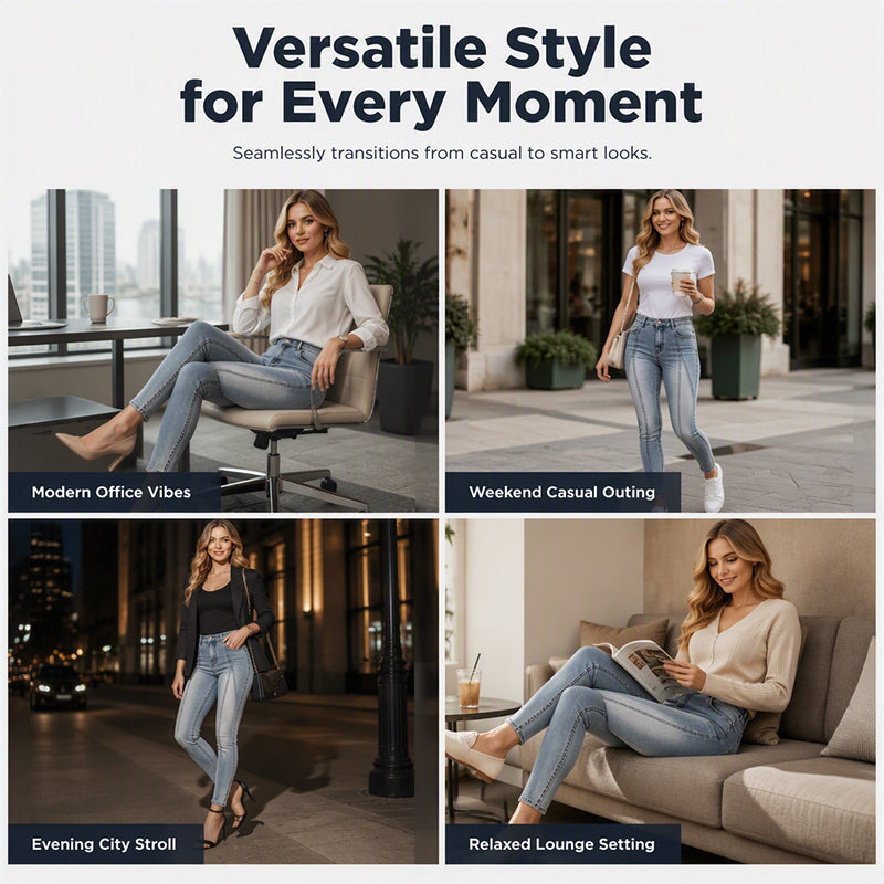 🎁Nieuwe collectie 50% korting💥Dames skinny jeans met hoge taille en afslankend effect