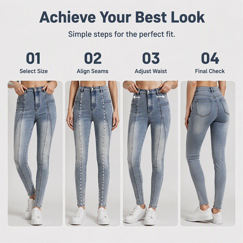 🎁Nieuwe collectie 50% korting💥Dames skinny jeans met hoge taille en afslankend effect