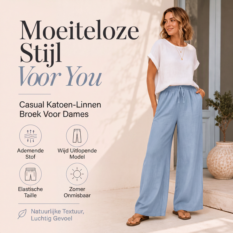 👖Casuele wijde pijpen broek met trekkoord voor dames