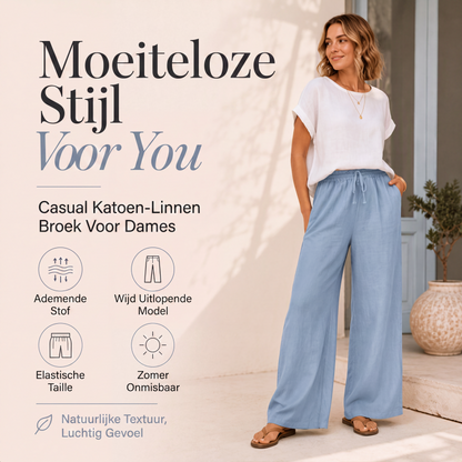 👖Casuele wijde pijpen broek met trekkoord voor dames