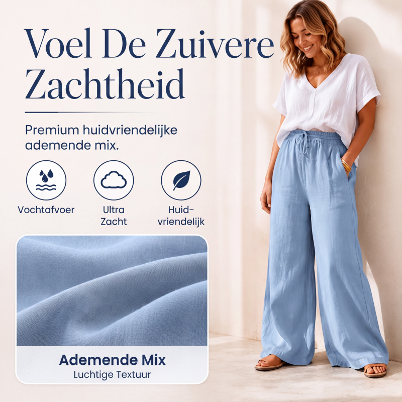 👖Casuele wijde pijpen broek met trekkoord voor dames