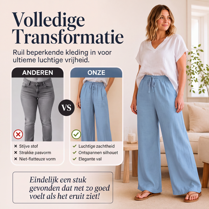 👖Casuele wijde pijpen broek met trekkoord voor dames