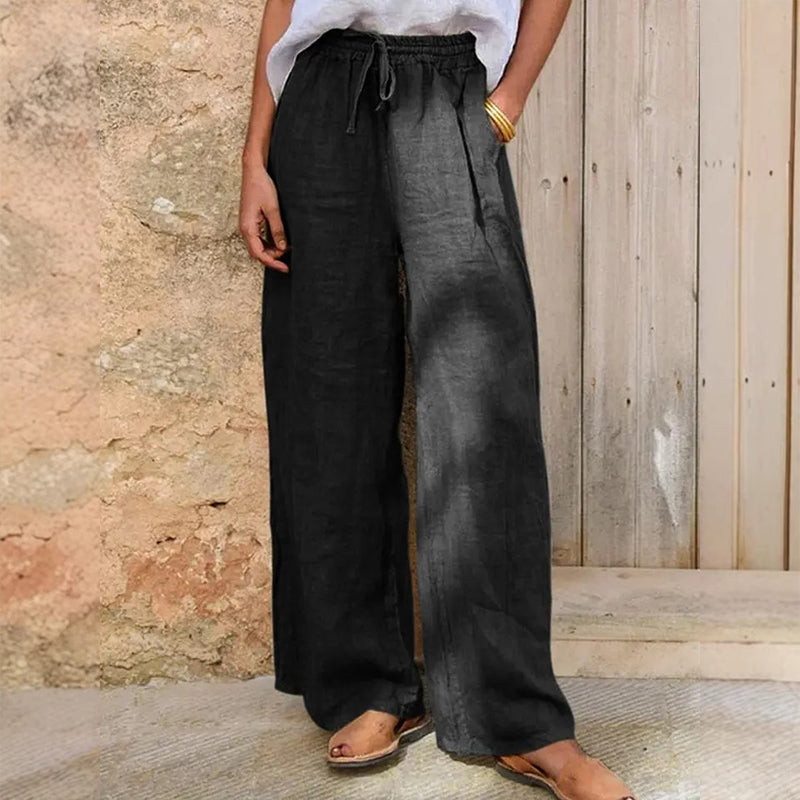 👖Casuele wijde pijpen broek met trekkoord voor dames
