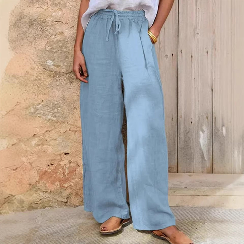 👖Casuele wijde pijpen broek met trekkoord voor dames
