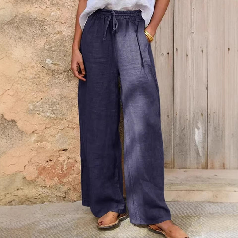 👖Casuele wijde pijpen broek met trekkoord voor dames