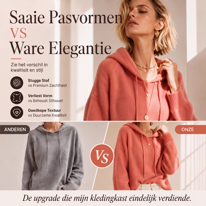 Casuele capuchontrui voor dames met trekkoord