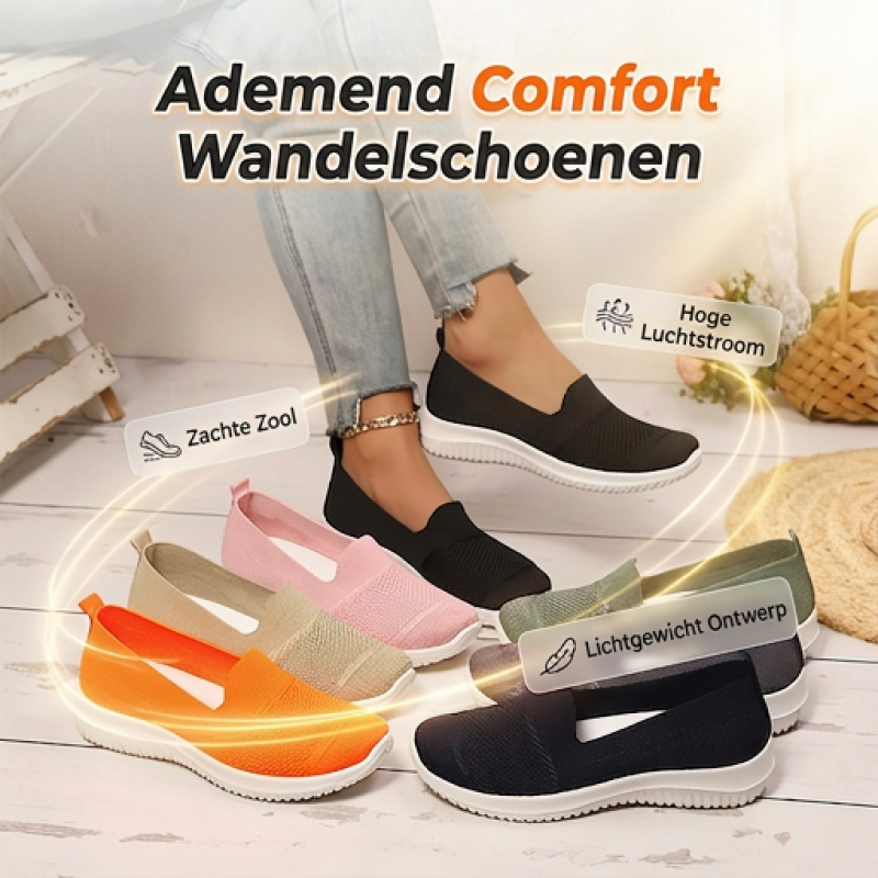Ademende mesh instap wandelschoenen voor dames