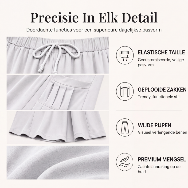 👖Wijde broek van katoen en linnen voor dames