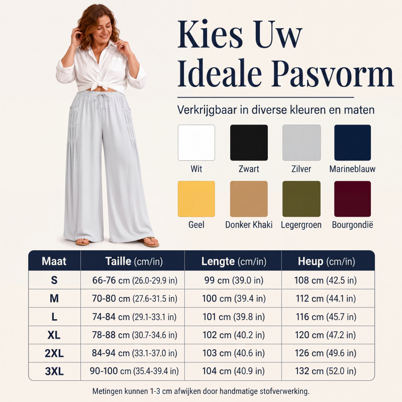 👖Wijde broek van katoen en linnen voor dames