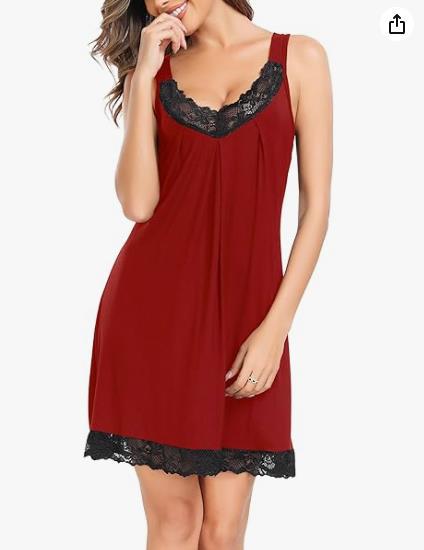 👗🌸 Elegant kanten nachtjapon – V-hals, kanten opengewerkte rand, ademend katoen. 50% KORTING! 🔥