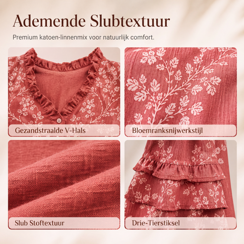 🛍️ Nieuw Binnen – Exclusieve Deal! ✨ Vintage Bloesem Blouse – Elegante Ruches & Comfort