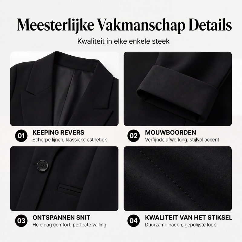 Casual blazer voor dames met contrasterende manchetten