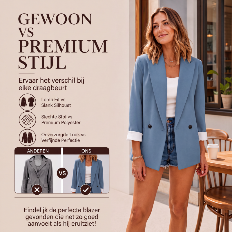 Casual blazer voor dames met contrasterende manchetten