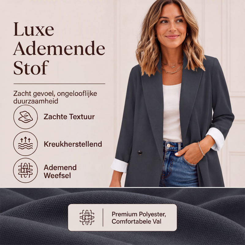 Casual blazer voor dames met contrasterende manchetten