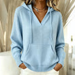 ⭐ Klantfavoriet💙 V-Hals Hoodie Dames – Zachte Knit & Comfort