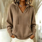 ⭐ Klantfavoriet💙 V-Hals Hoodie Dames – Zachte Knit & Comfort