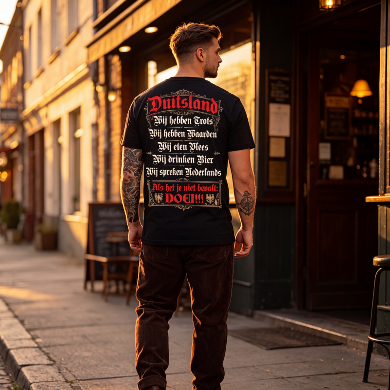 Deutschland Heritage bedrukt T-shirt met ronde hals en korte mouwen voor heren