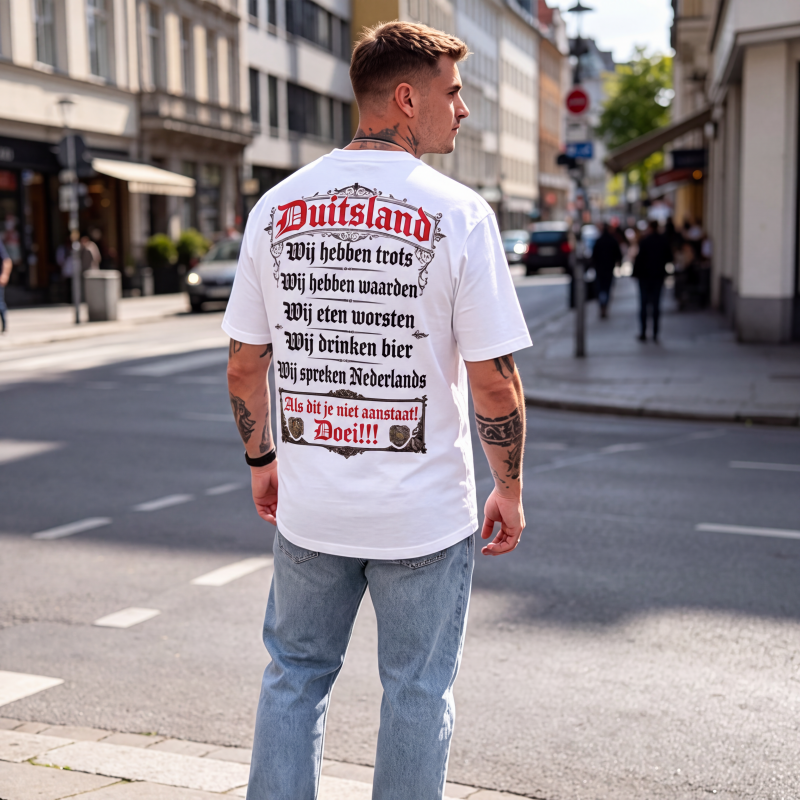 Deutschland Heritage bedrukt T-shirt met ronde hals en korte mouwen voor heren