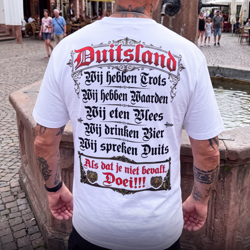 Deutschland Heritage bedrukt T-shirt met ronde hals en korte mouwen voor heren
