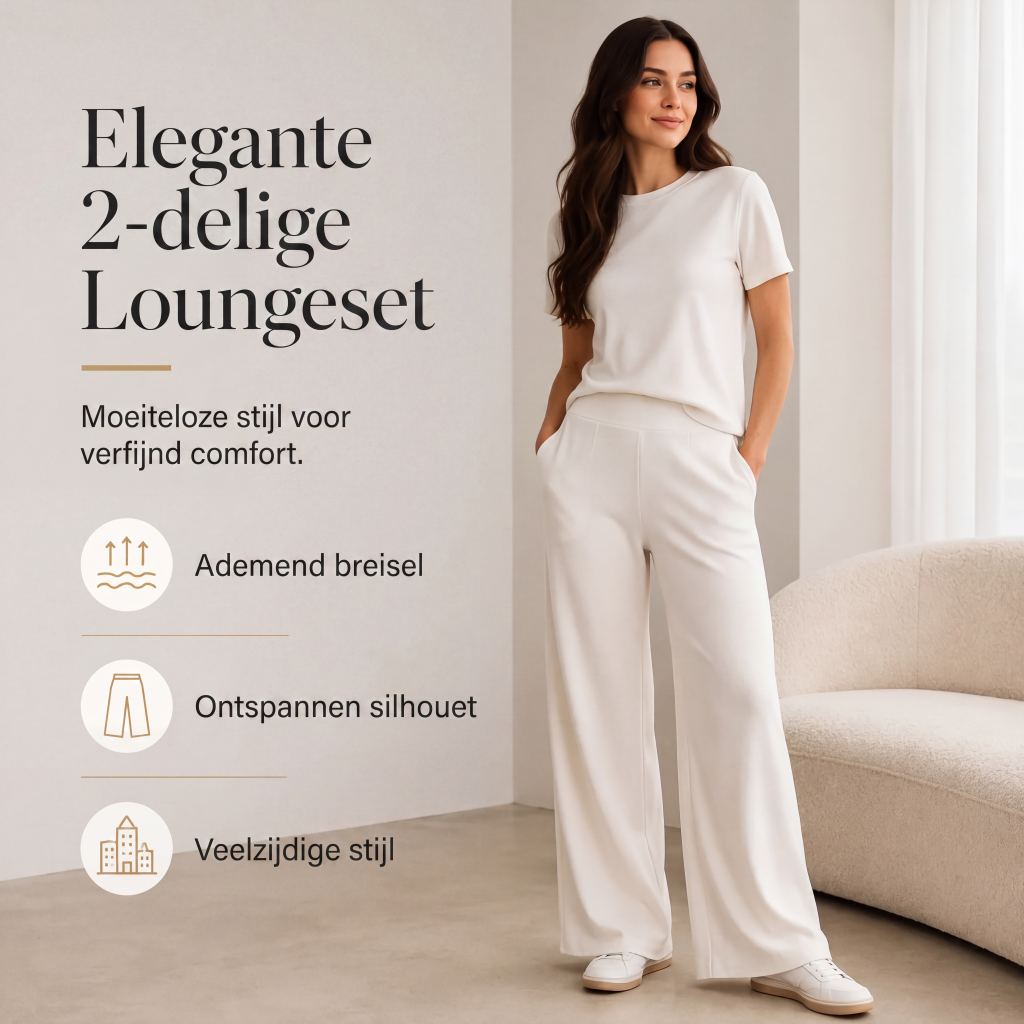 2-delige set voor dames: top en wide-leg broek