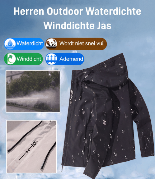 🔥 50% KORTING 🧥 Heren Outdoor Jas – Water- & Winddicht