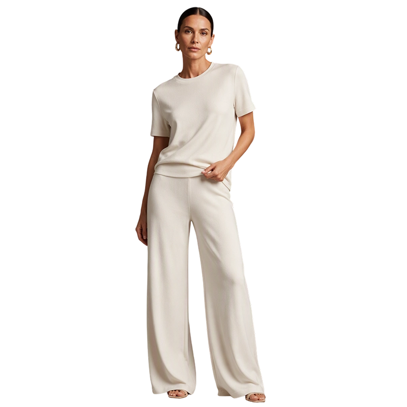 2-delige set voor dames: top en wide-leg broek