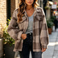 Geruit damesjack met knoopsluiting, comfortabel en warm