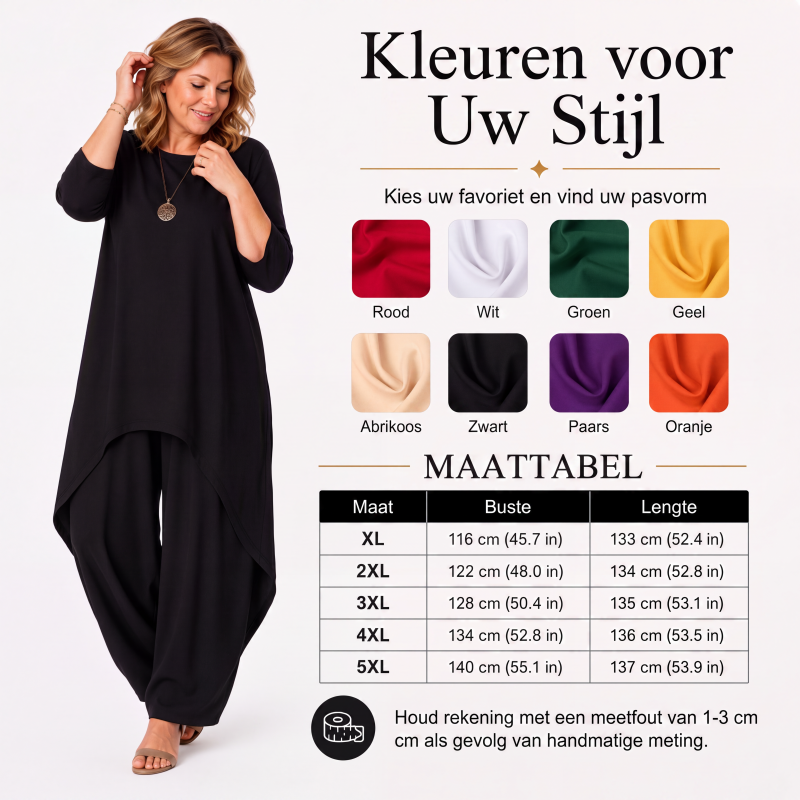 👗Chique asymmetrische top en wijde pijpen broekenset voor dames