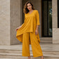 👗Chique asymmetrische top en wijde pijpen broekenset voor dames