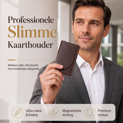 💸Slanke visitekaartjeshouder van PU-leer voor zakelijk gebruik