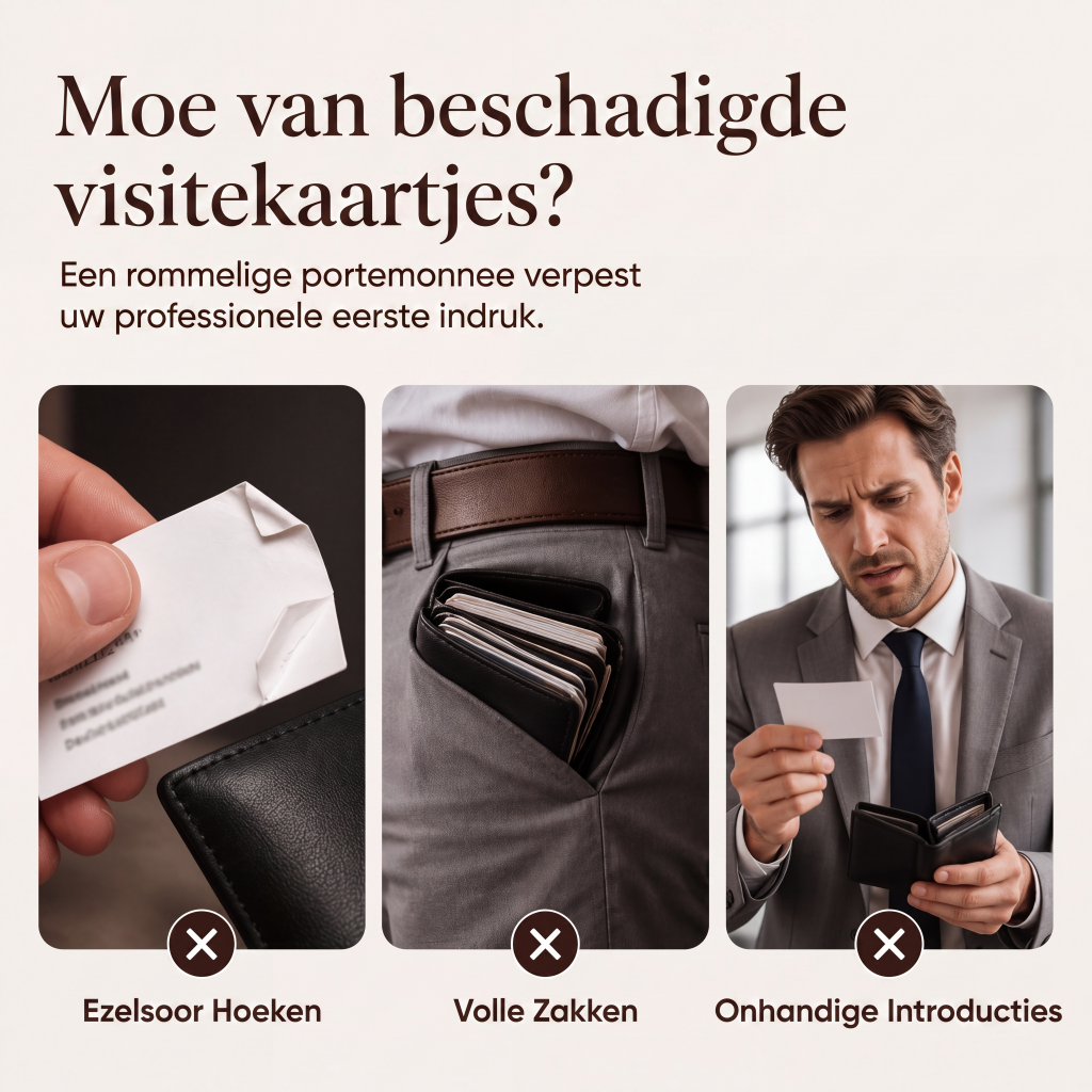 💸Slanke visitekaartjeshouder van PU-leer voor zakelijk gebruik