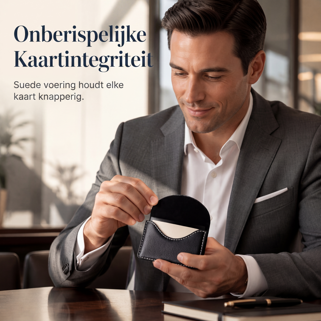 💸Slanke visitekaartjeshouder van PU-leer voor zakelijk gebruik
