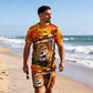 🔥 Nieuw & Trendy 👕 Heren T-shirt & Short Set met Dierenprint – Casual stijl, comfortabel en opvallend design ✨