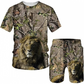 🔥 Nieuw & Trendy 👕 Heren T-shirt & Short Set met Dierenprint – Casual stijl, comfortabel en opvallend design ✨