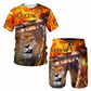 🔥 Nieuw & Trendy 👕 Heren T-shirt & Short Set met Dierenprint – Casual stijl, comfortabel en opvallend design ✨