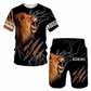 🔥 Nieuw & Trendy 👕 Heren T-shirt & Short Set met Dierenprint – Casual stijl, comfortabel en opvallend design ✨