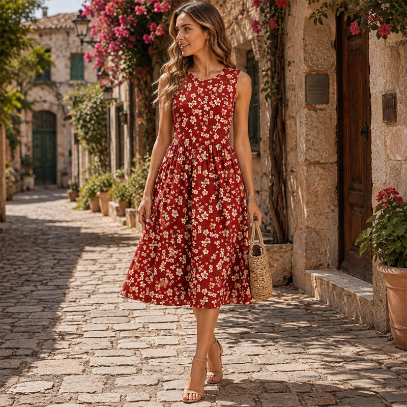 🌸 Nieuwe Collectie 👗 Dames Elegante Mouwloze Maxi Jurk – Lange vloeiende pasvorm & comfortabele vrouwelijke stijl ✨